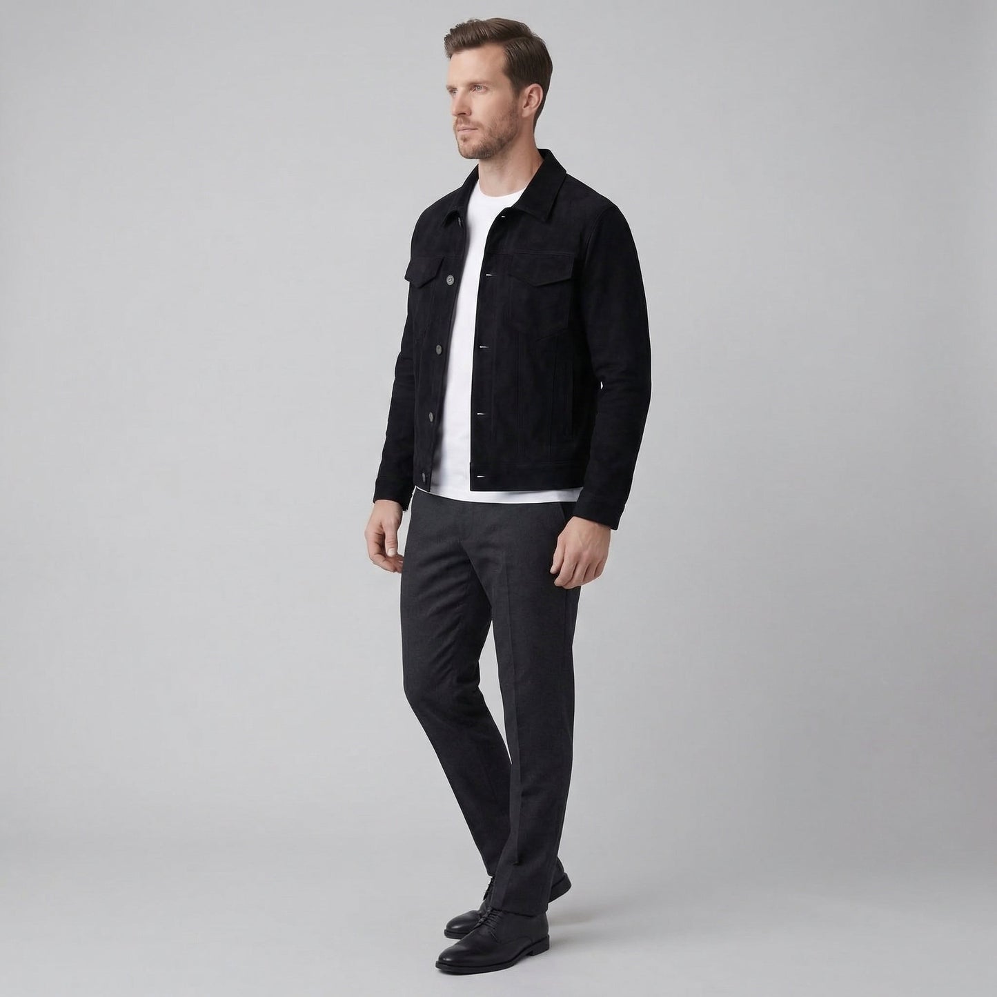 Men's Minimalist Button Closure Jacket