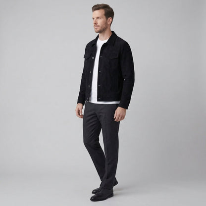 Men's Minimalist Button Closure Jacket