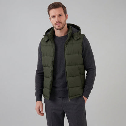 Men's Padded Body Warmer Vest with Hood