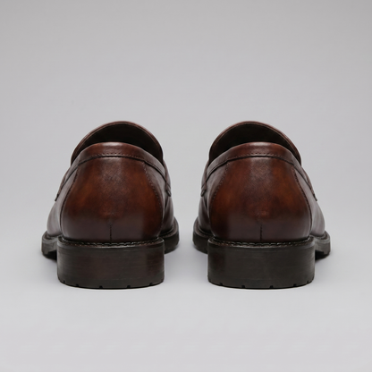 Men's Penny Loafers with Brogue Details
