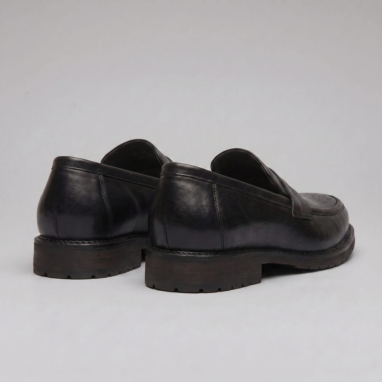 Men's Penny Loafers with Brogue Details