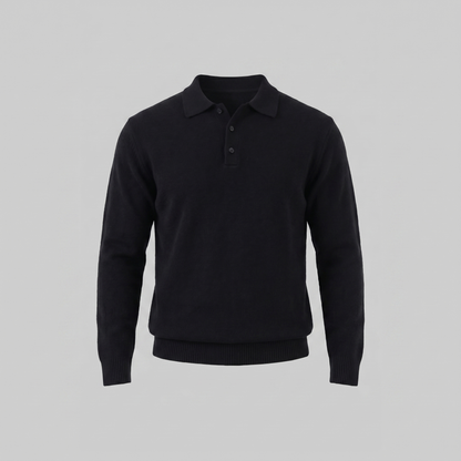 Men's Polo Collar Knit Sweater