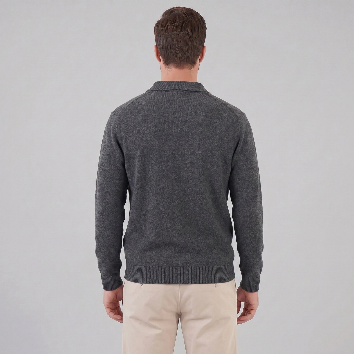 Men's Polo Collar Knit Sweater