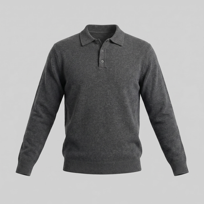 Men's Polo Collar Knit Sweater
