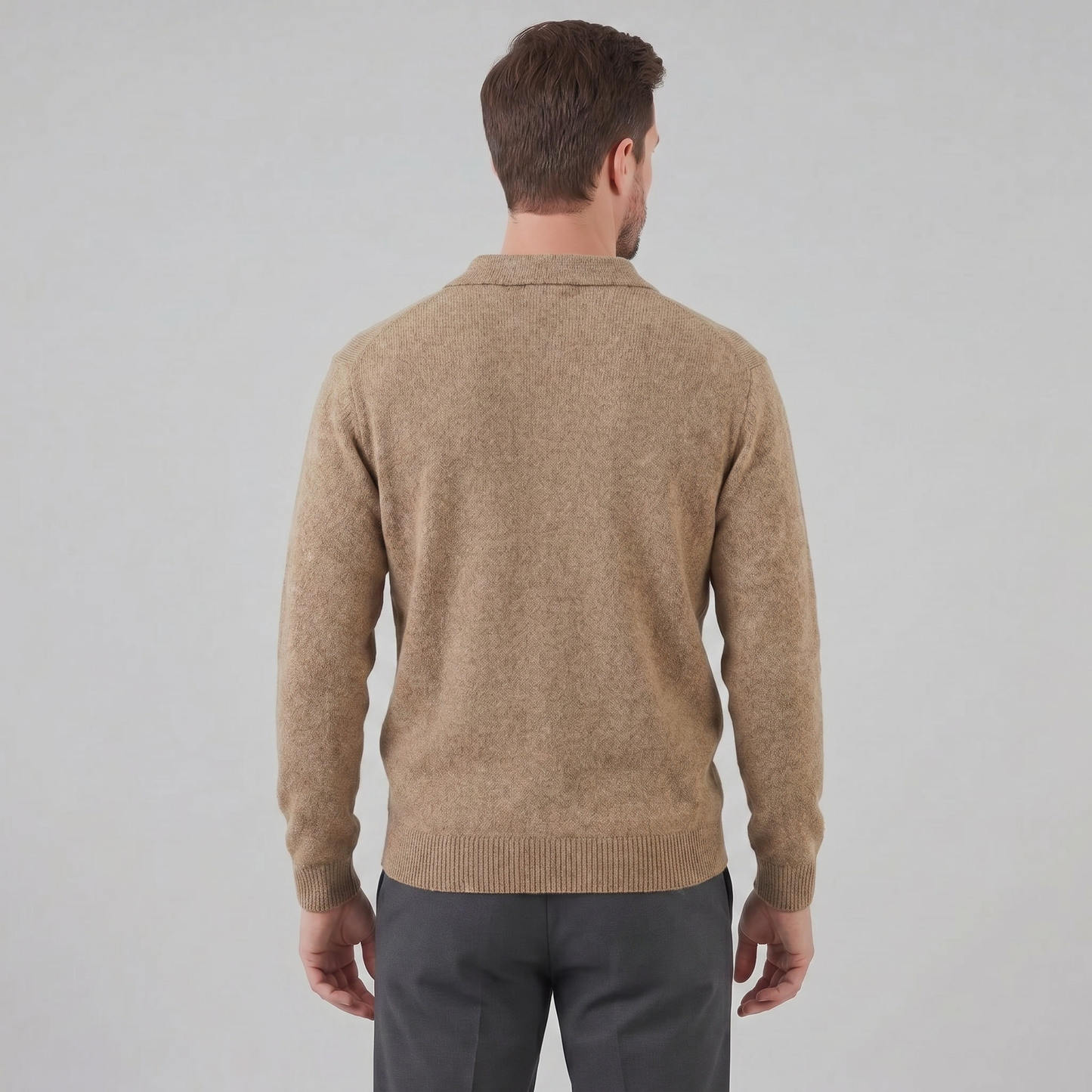 Men's Polo Collar Knit Sweater