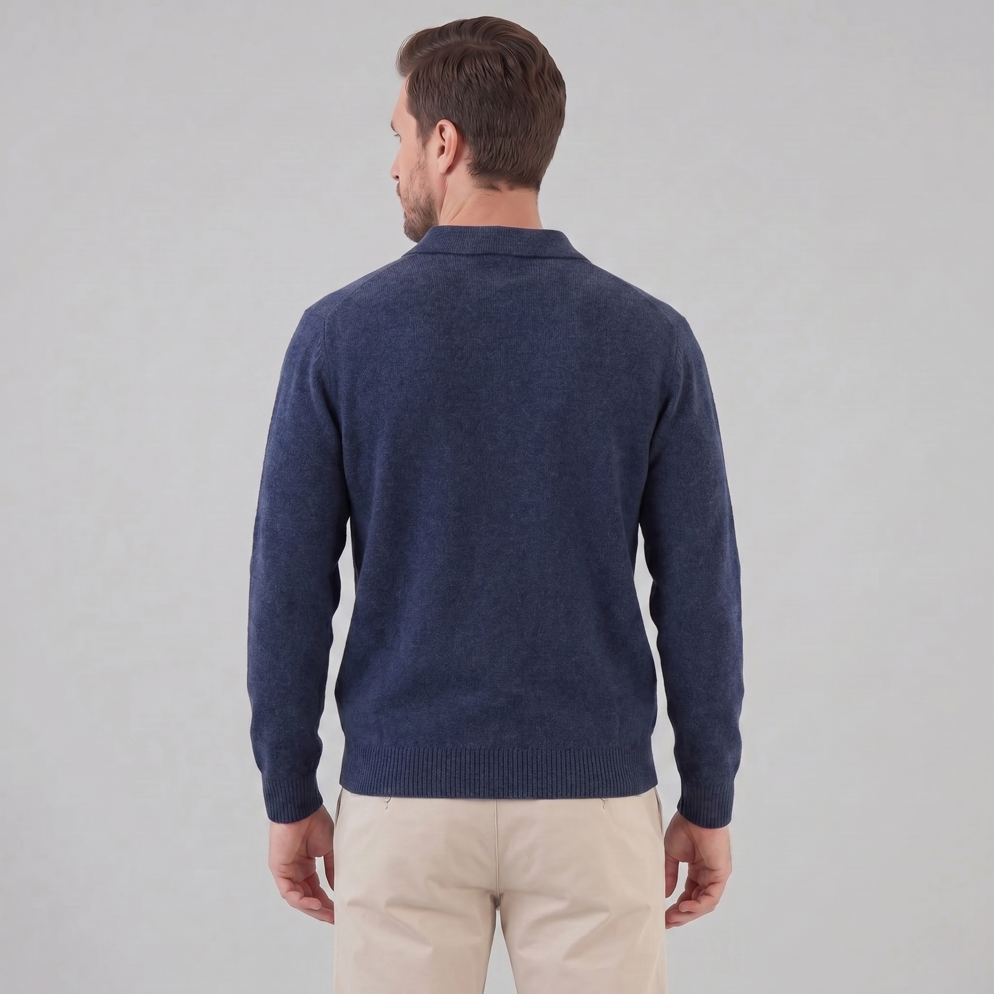 Men's Polo Collar Knit Sweater