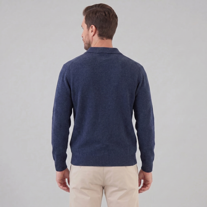 Men's Polo Collar Knit Sweater