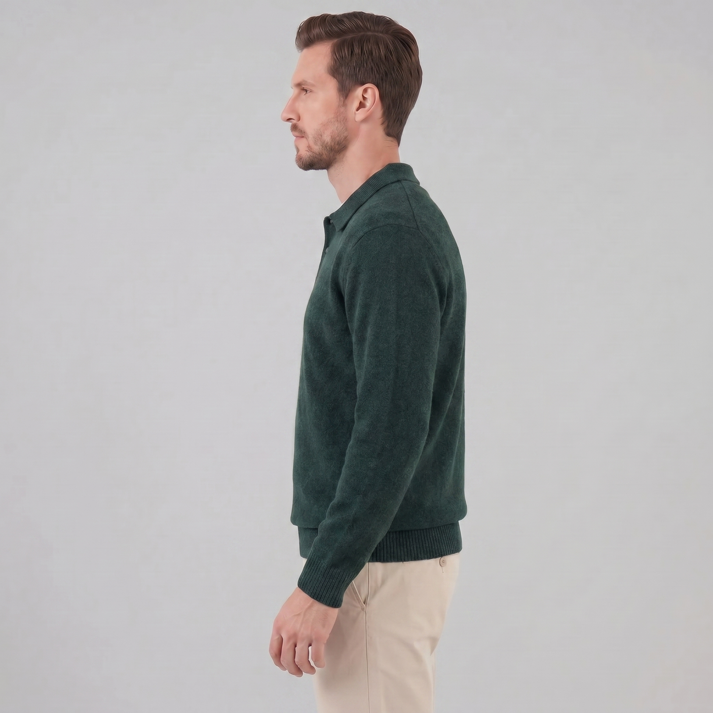 Men's Polo Collar Knit Sweater
