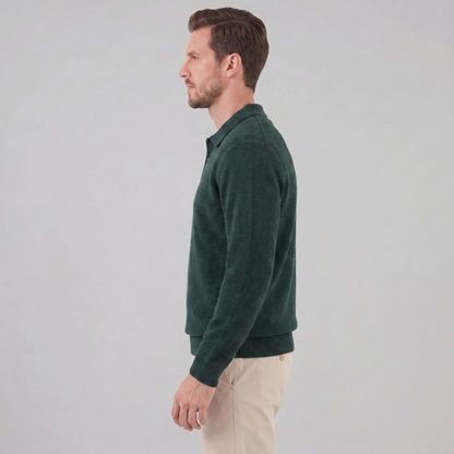 Men's Polo Collar Knit Sweater