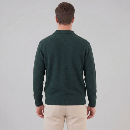 Men's Polo Collar Knit Sweater