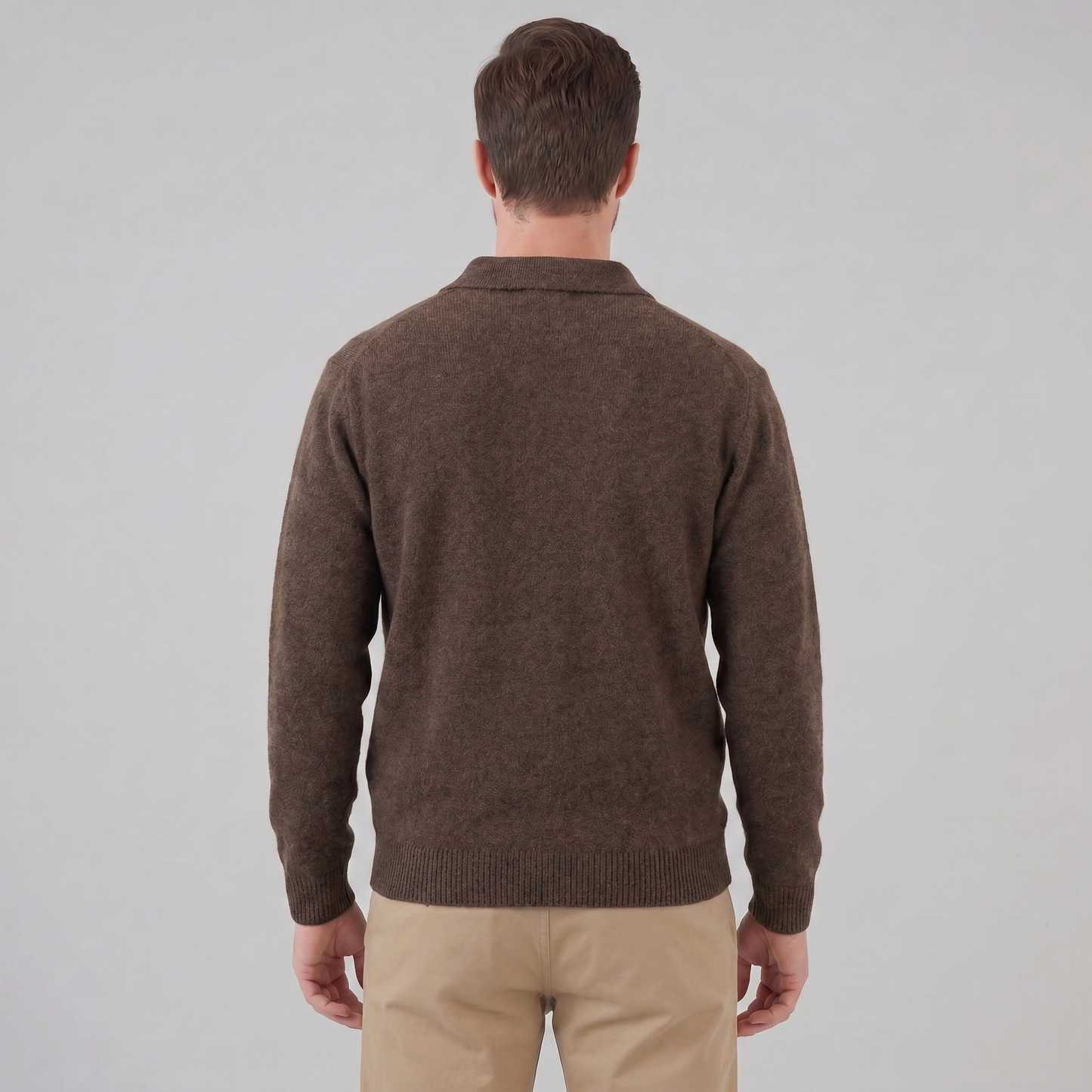 Men's Polo Collar Knit Sweater