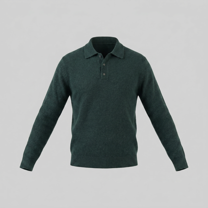 Men's Polo Collar Knit Sweater