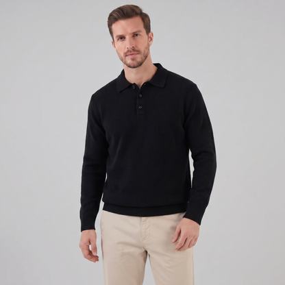 Men's Polo Collar Knit Sweater