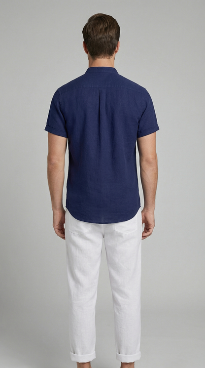 Men's Polo Shirt and Linen Trouser Set