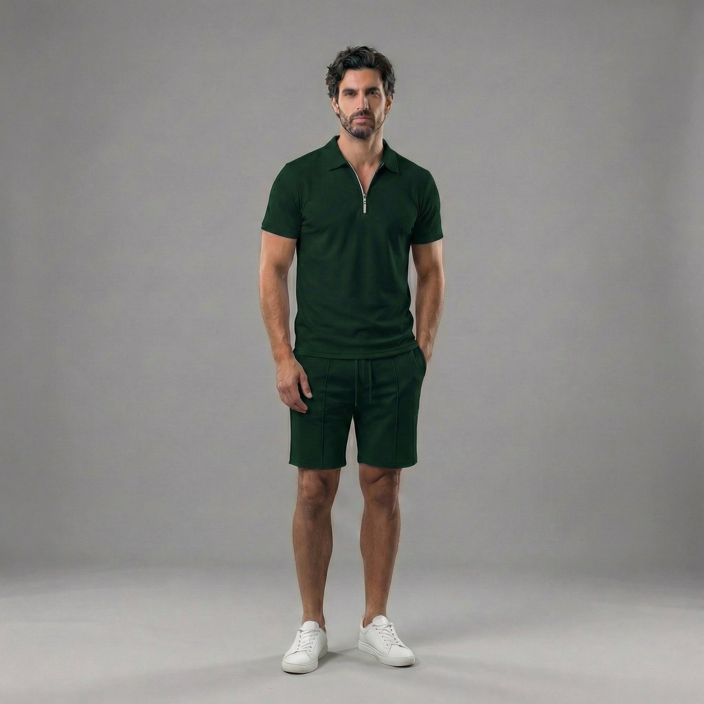 Men's Polo Shirts and Shorts Set for Casual Style