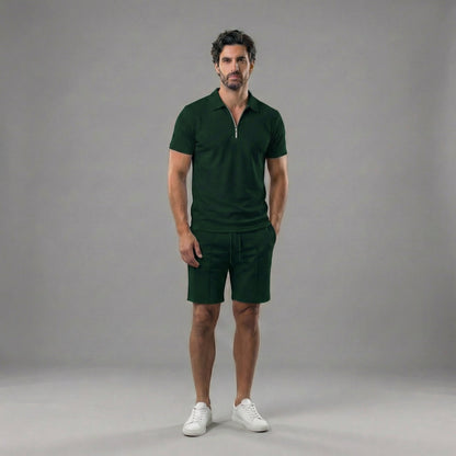 Men's Polo Shirts and Shorts Set for Casual Style