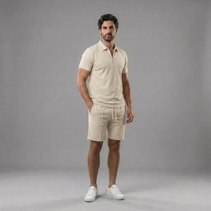 Men's Polo Shirts and Shorts Set for Casual Style