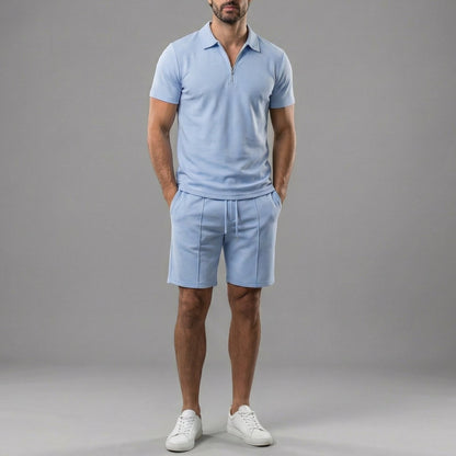 Men's Polo Shirts and Shorts Set for Casual Style