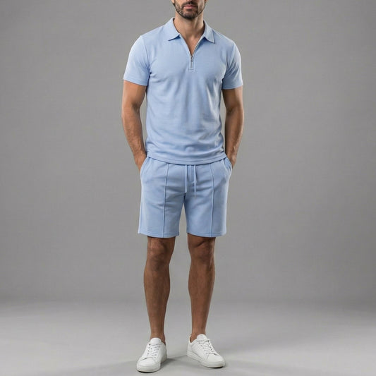 Men's Polo Shirts and Shorts Set for Casual Style