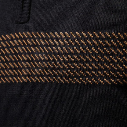 Men's Quarter Zip Sweater with Stripe Detail