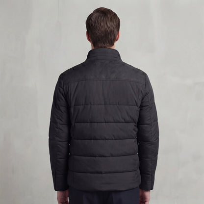 Men's Quilted Fleece Jacket with Stand-Up Collar