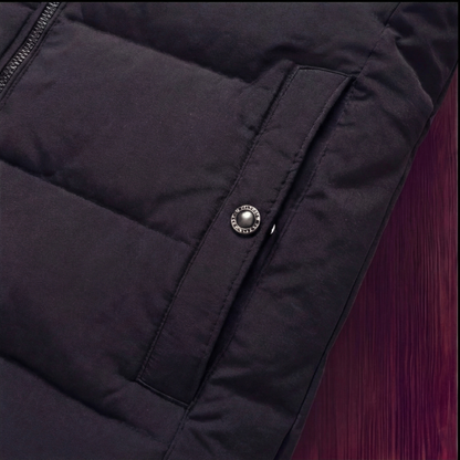 Men's Quilted Fleece Jacket with Stand-Up Collar