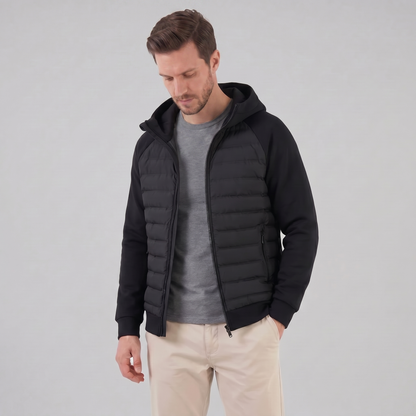Men's Quilted Hybrid Hooded Jacket