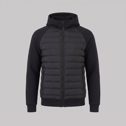 Men's Quilted Hybrid Hooded Jacket