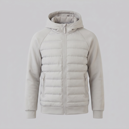 Men's Quilted Hybrid Hooded Jacket