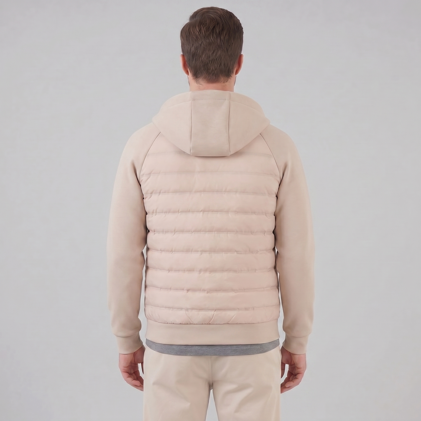 Men's Quilted Hybrid Hooded Jacket