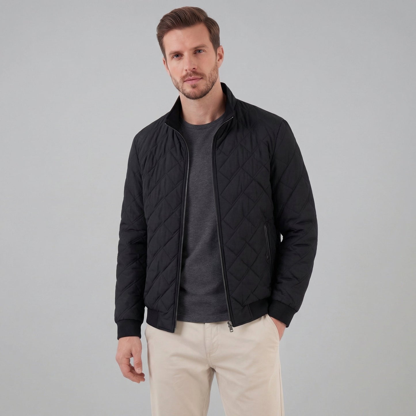 Men's Quilted Spring Jacket for Everyday Wear