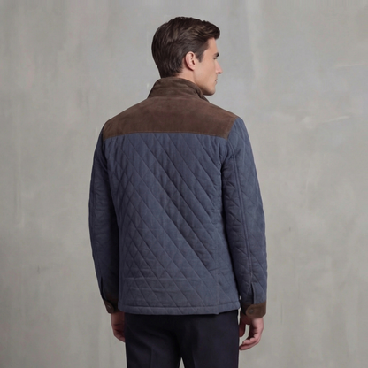 Men's Quilted Spring Jacket with Stand-Up Collar