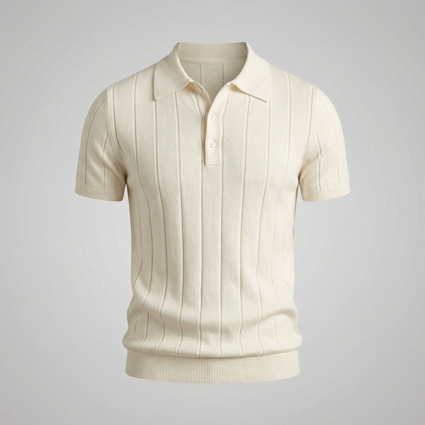 Men's Rib-Knit Polo Shirt