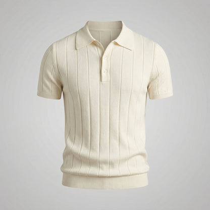 Men's Rib-Knit Polo Shirt