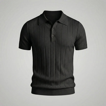 Men's Rib-Knit Polo Shirt