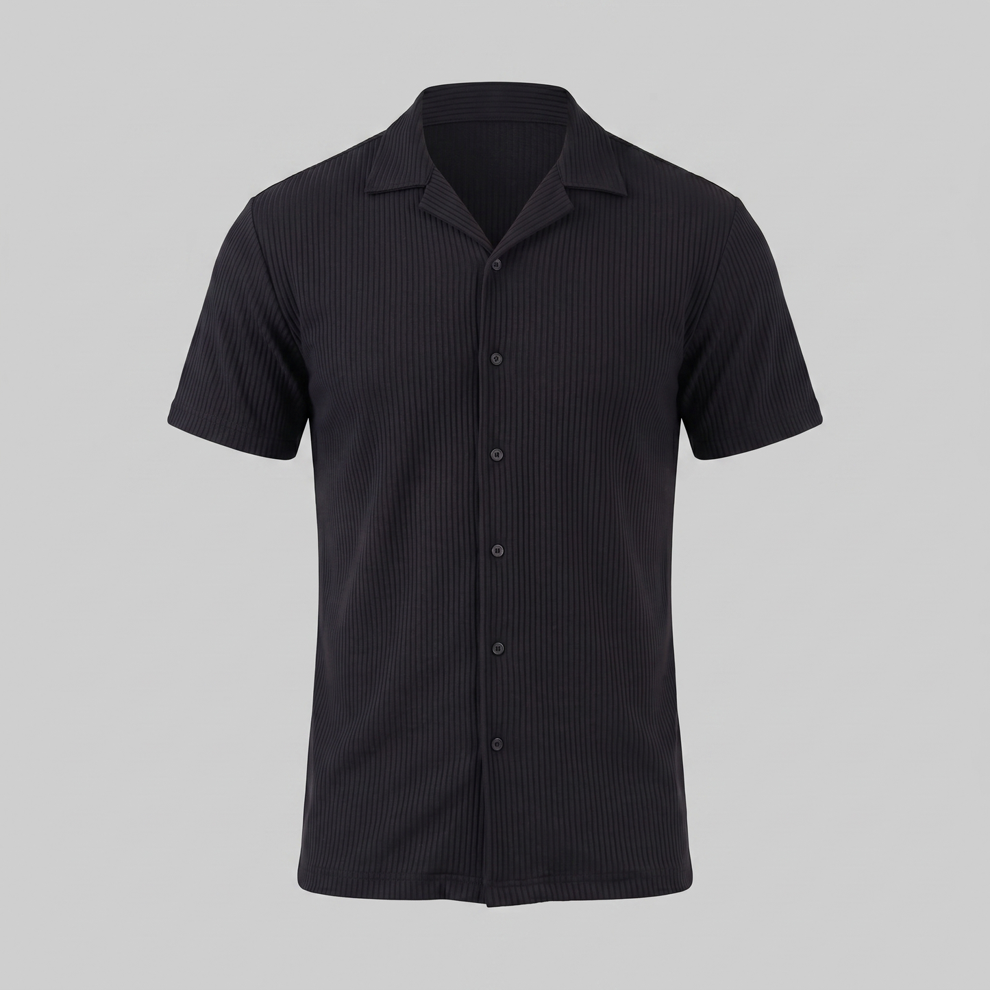 Men's Ribbed Cuban Collar Shirt
