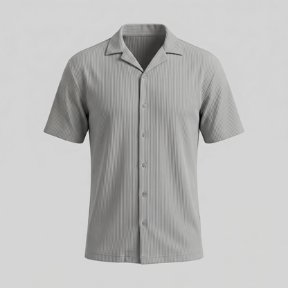 Men's Ribbed Cuban Collar Shirt