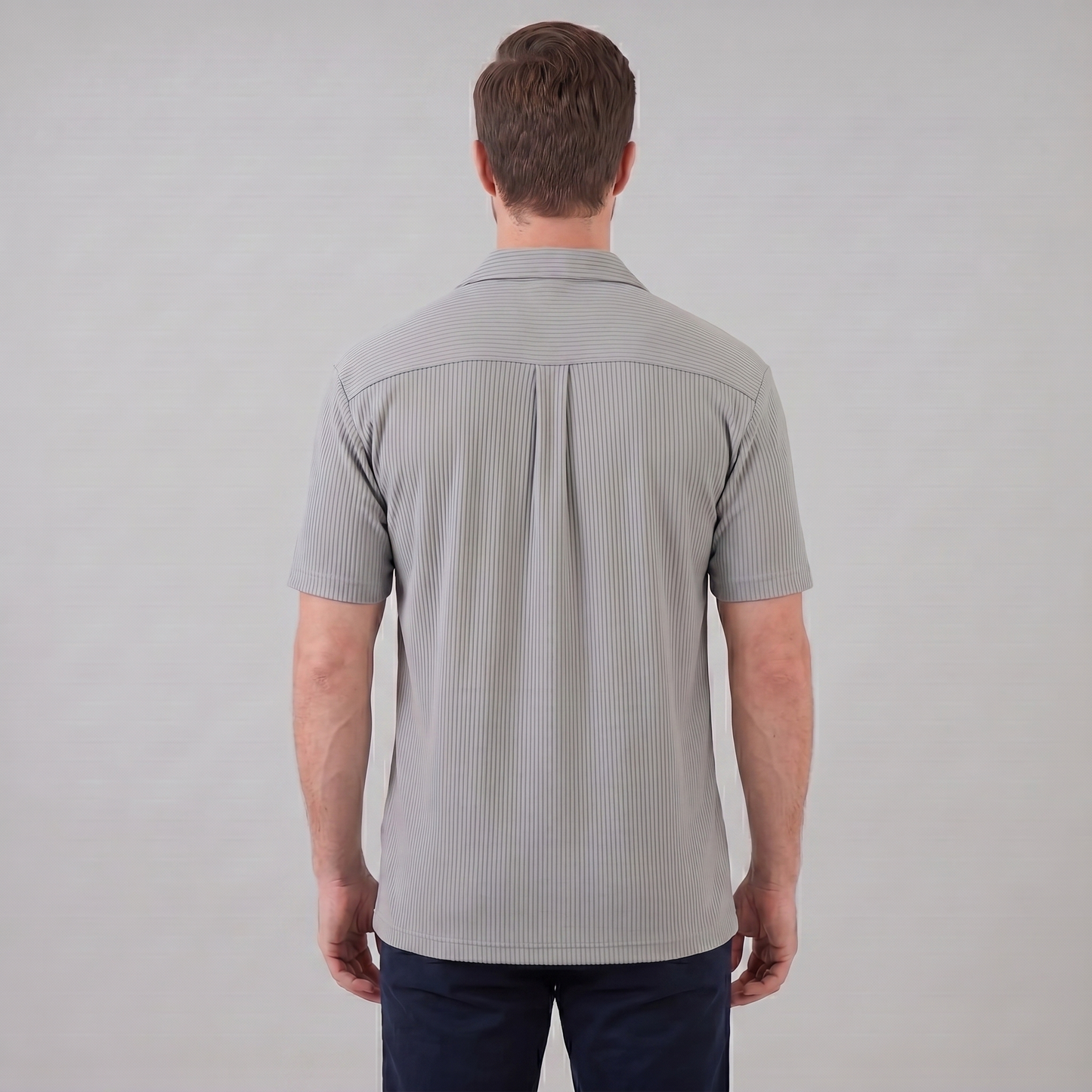 Men's Ribbed Cuban Collar Shirt