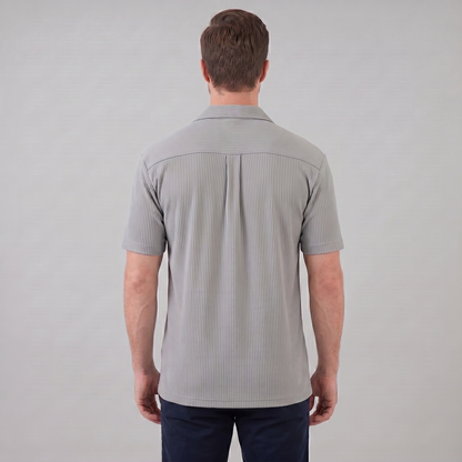 Men's Ribbed Cuban Collar Shirt