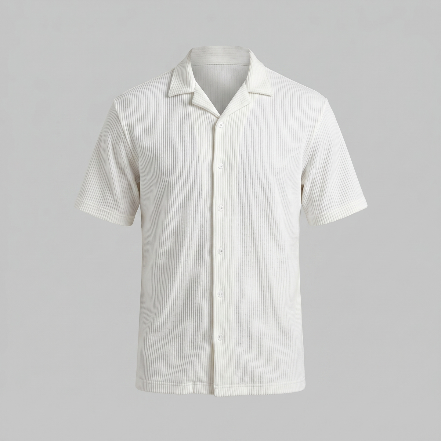 Men's Ribbed Cuban Collar Shirt