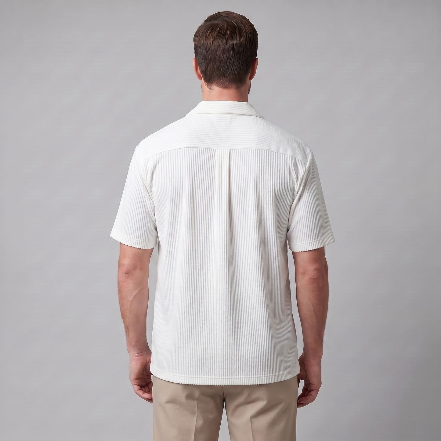 Men's Ribbed Cuban Collar Shirt
