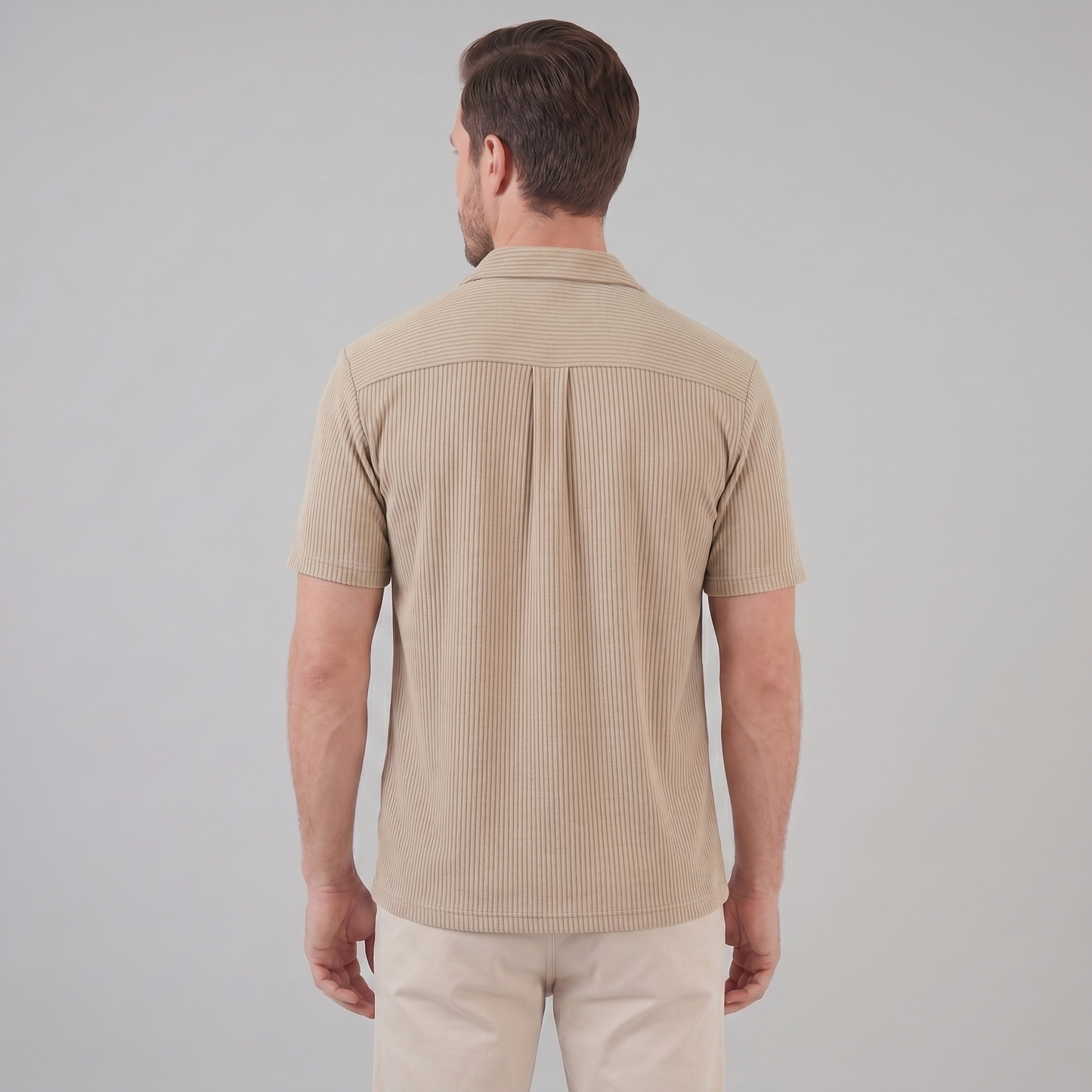 Men's Ribbed Cuban Collar Shirt