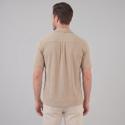Men's Ribbed Cuban Collar Shirt