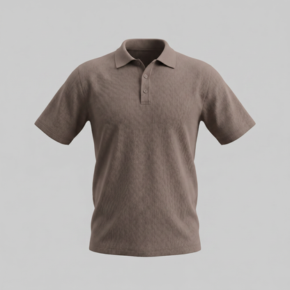 Men's Ribbed Short Sleeve Polo Shirt