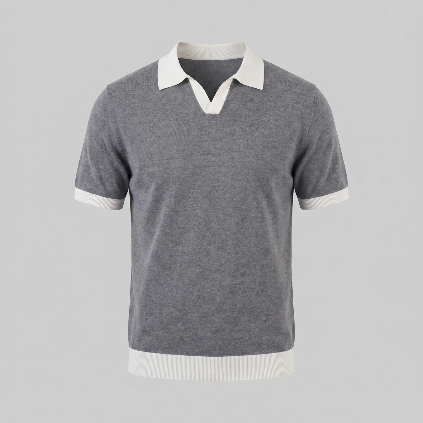 Men's Short Sleeve Knitted Polo Shirt