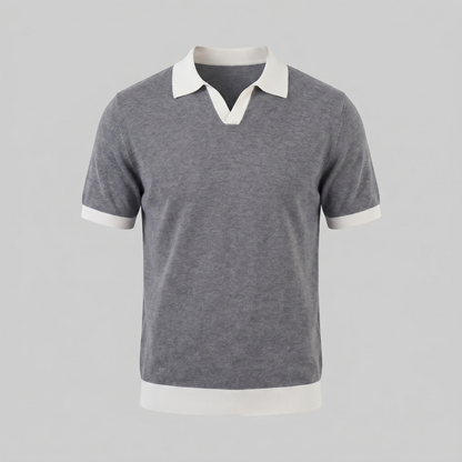 Men's Short Sleeve Knitted Polo Shirt