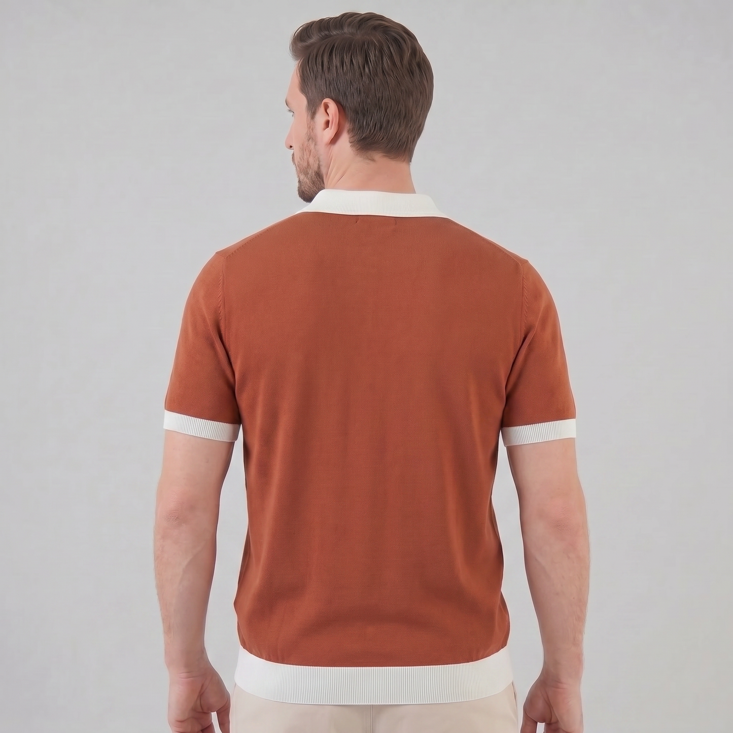 Men's Short Sleeve Knitted Polo Shirt