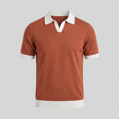 Men's Short Sleeve Knitted Polo Shirt