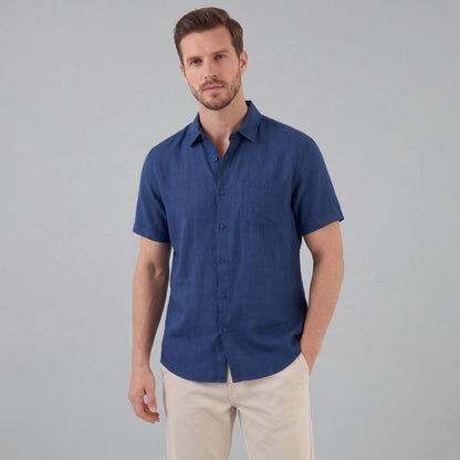 Men's Short Sleeve Linen Shirt