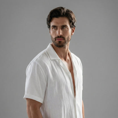 Men's Short Sleeve Linen Summer Set
